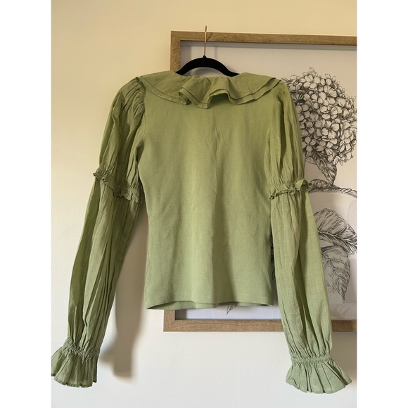 Anthropologie Sage Green Blouse - Picture 2 of 7